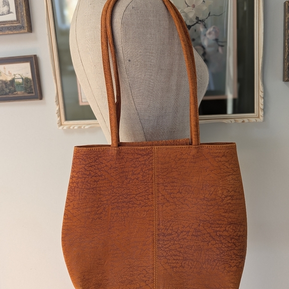 Classic Leather Look Tote Bag in Burnt Orange - Unbranded - Picture 3 of 7